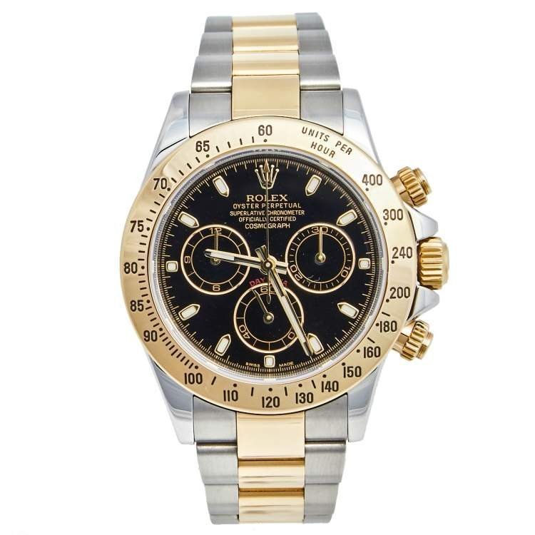 Rolex Black Yellow Gold Stainless Steel Cosmograph Daytona 116523 Watch