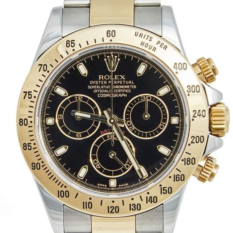 Rolex Black Yellow Gold Stainless Steel Cosmograph Daytona 116523 Watch - Image 4