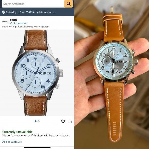 FOSSIL 100 METERS PREMIUM LETHER WRIST WATCH