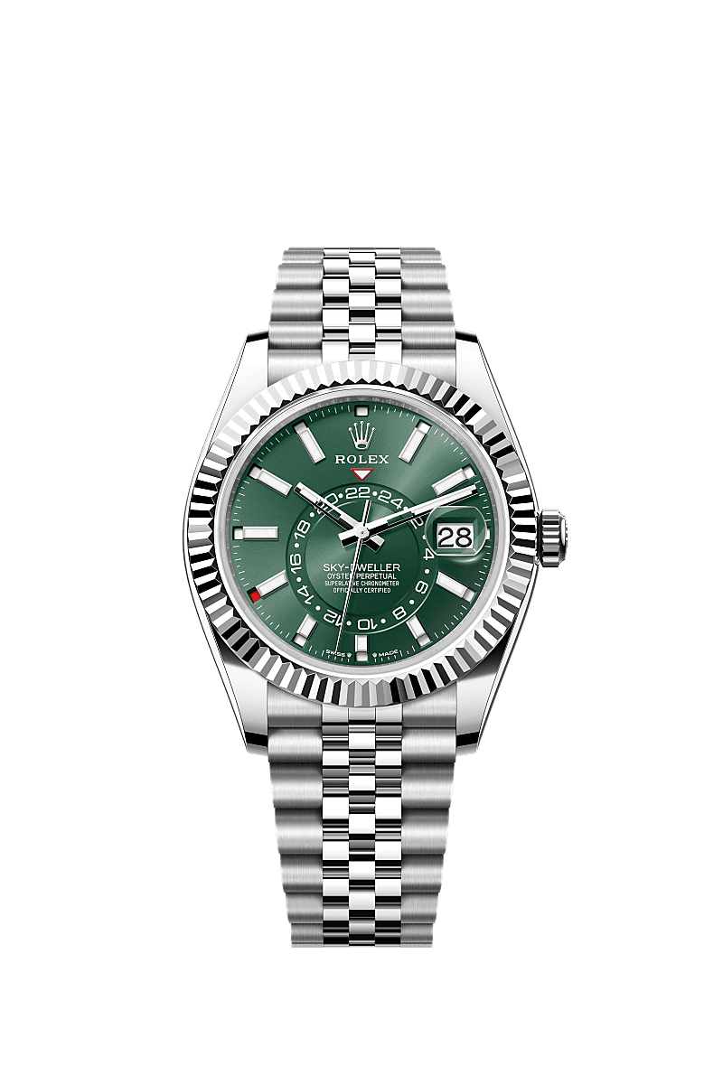 ROLEX SKY DWELLER OYSTER PERPETUAL 42MM STEEL WATCH