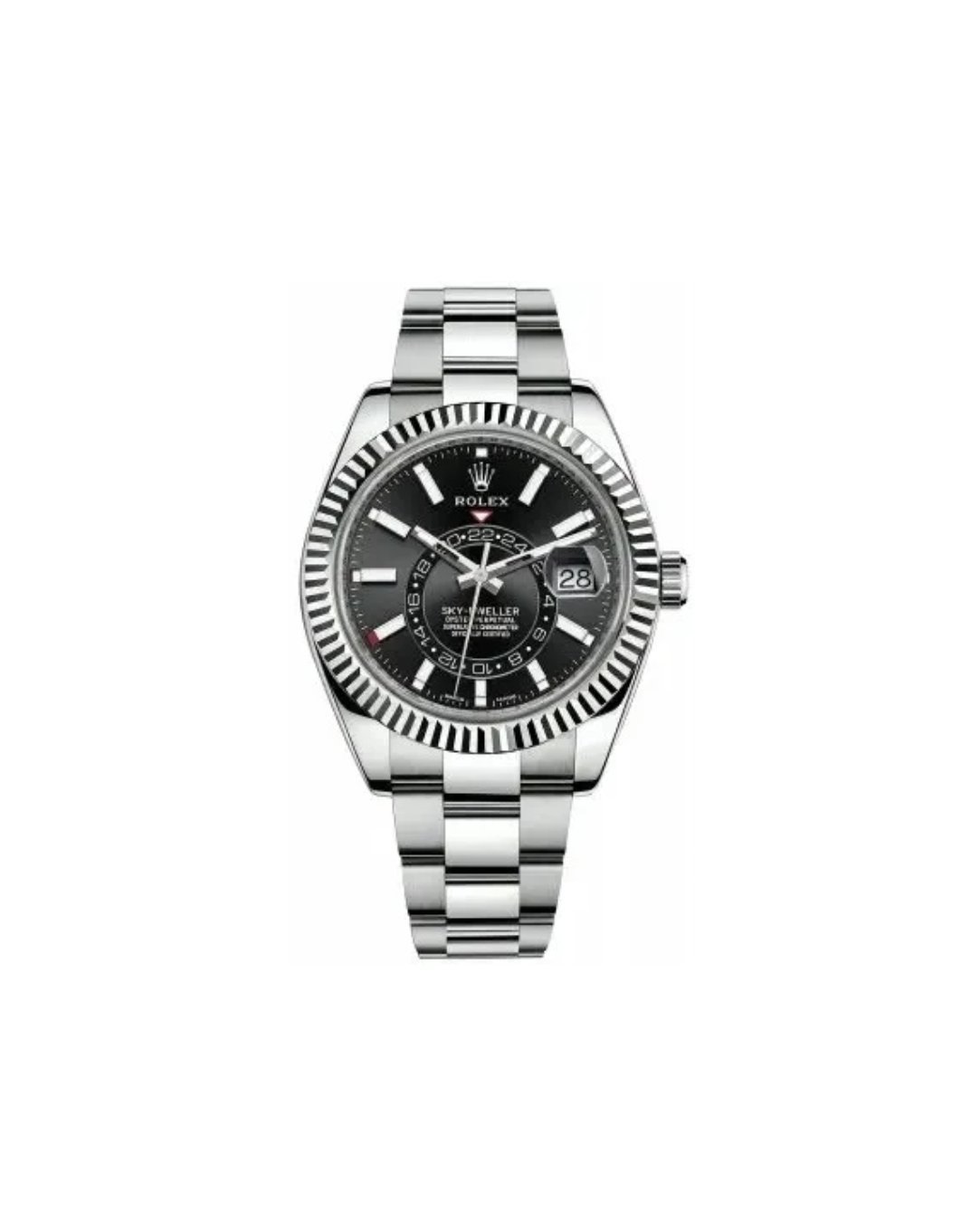 ROLEX SKY-DWELLER 42MM OYSTERSTEEL (BLACK/INDEX) WRIST WATCH