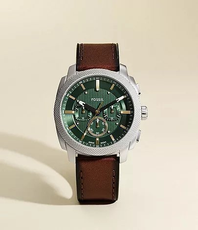 FOSSIL MACHINE CHRONOGRAPH BROWN LETHER WRIST WATCH (2025 MODEL) - Image 3