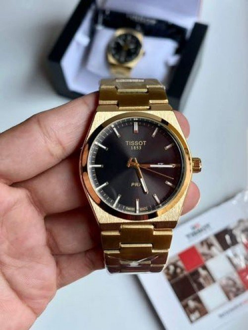 TISSOT PRX GOLDEN STAINLESS STEEL WATCH
