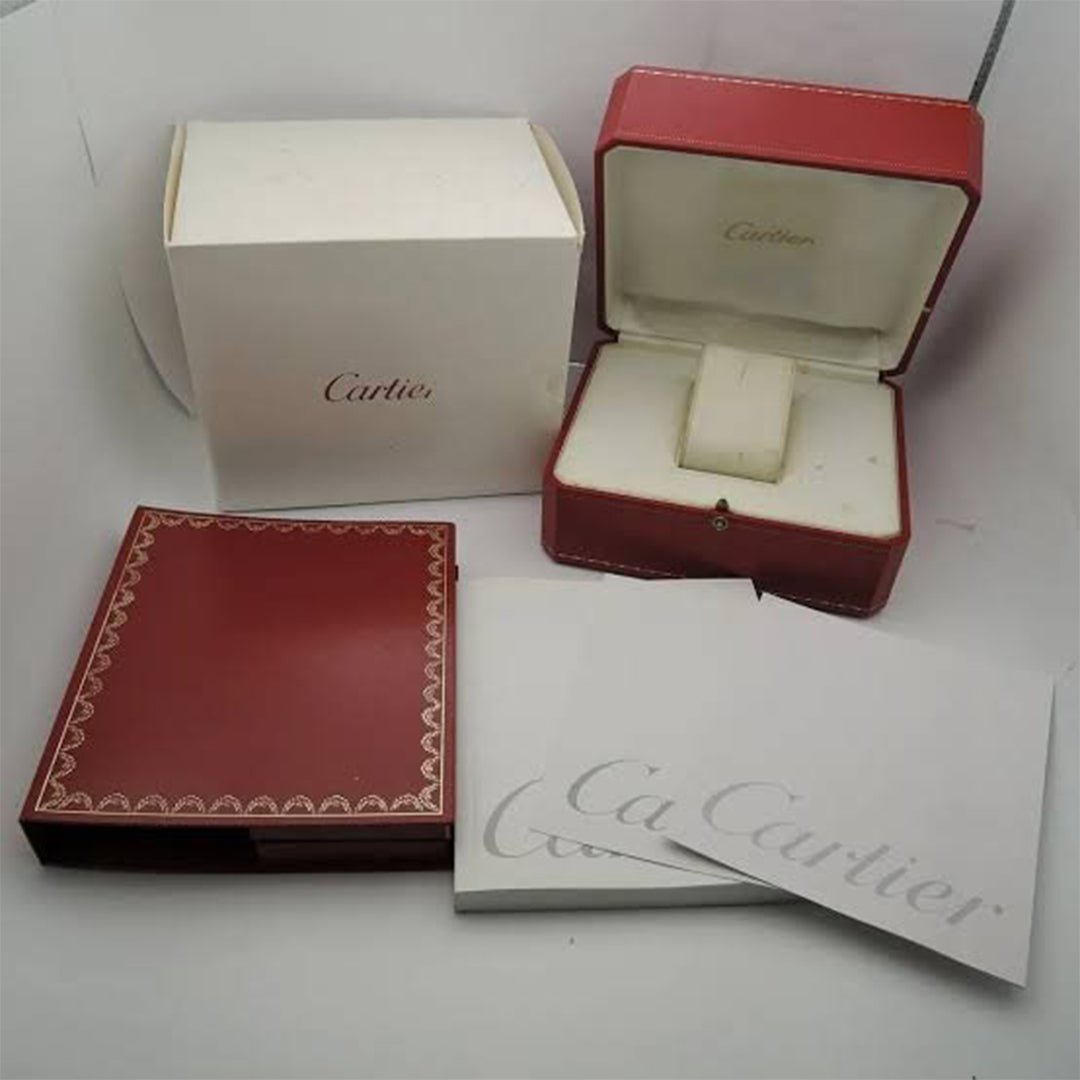 Cartier Leather Brown Automatic Watch Circle Dial B - Image 4