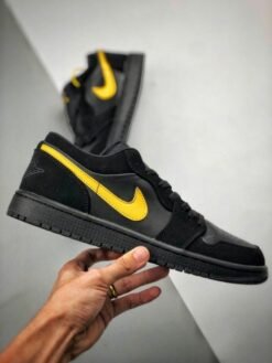 air jordan 1 low black yellow