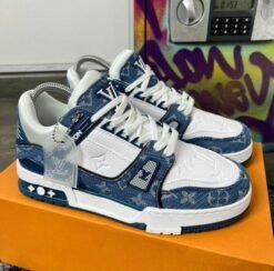 vuitto n trainers monogram denim blue